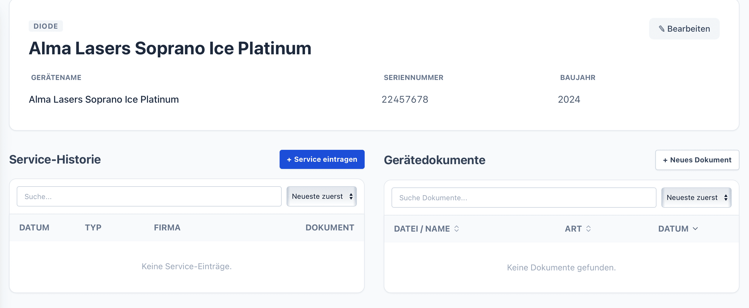 SkinFly Geräteverwaltung für Laser-Haarentfernung